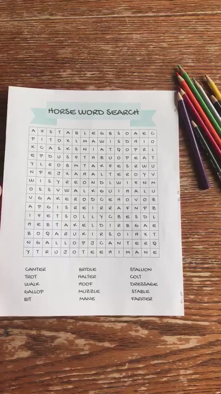 Printable horse coloring&activity book for kids, horse camp activity booklet, horse workbook, digital horse activity sheets for kids