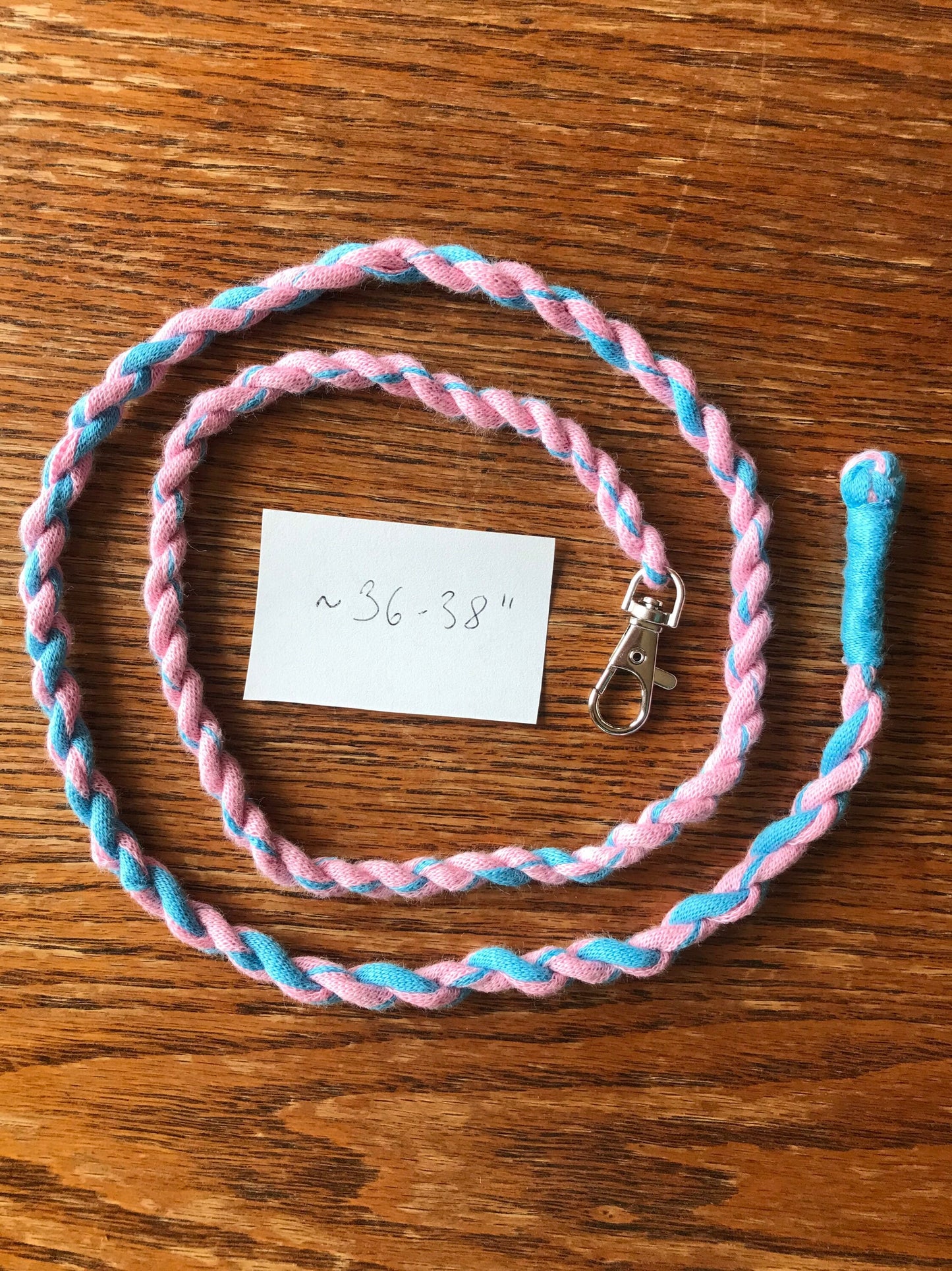 Rope halter and lead rope for hobby horse pink blue, hobby horse tack