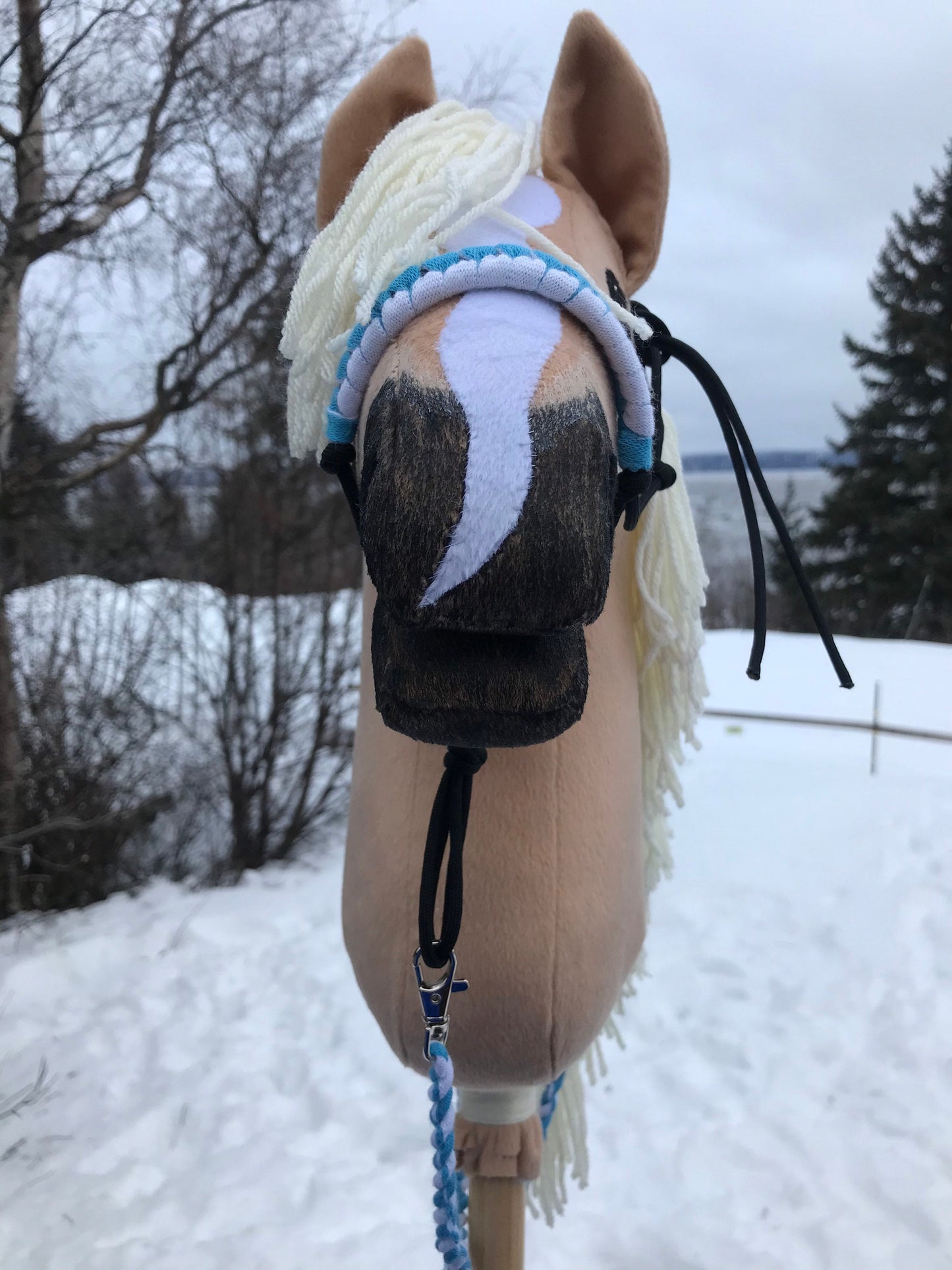 Hobby horse palomino, hobby horse light brown, beige, free shipping in the USA, stick horse