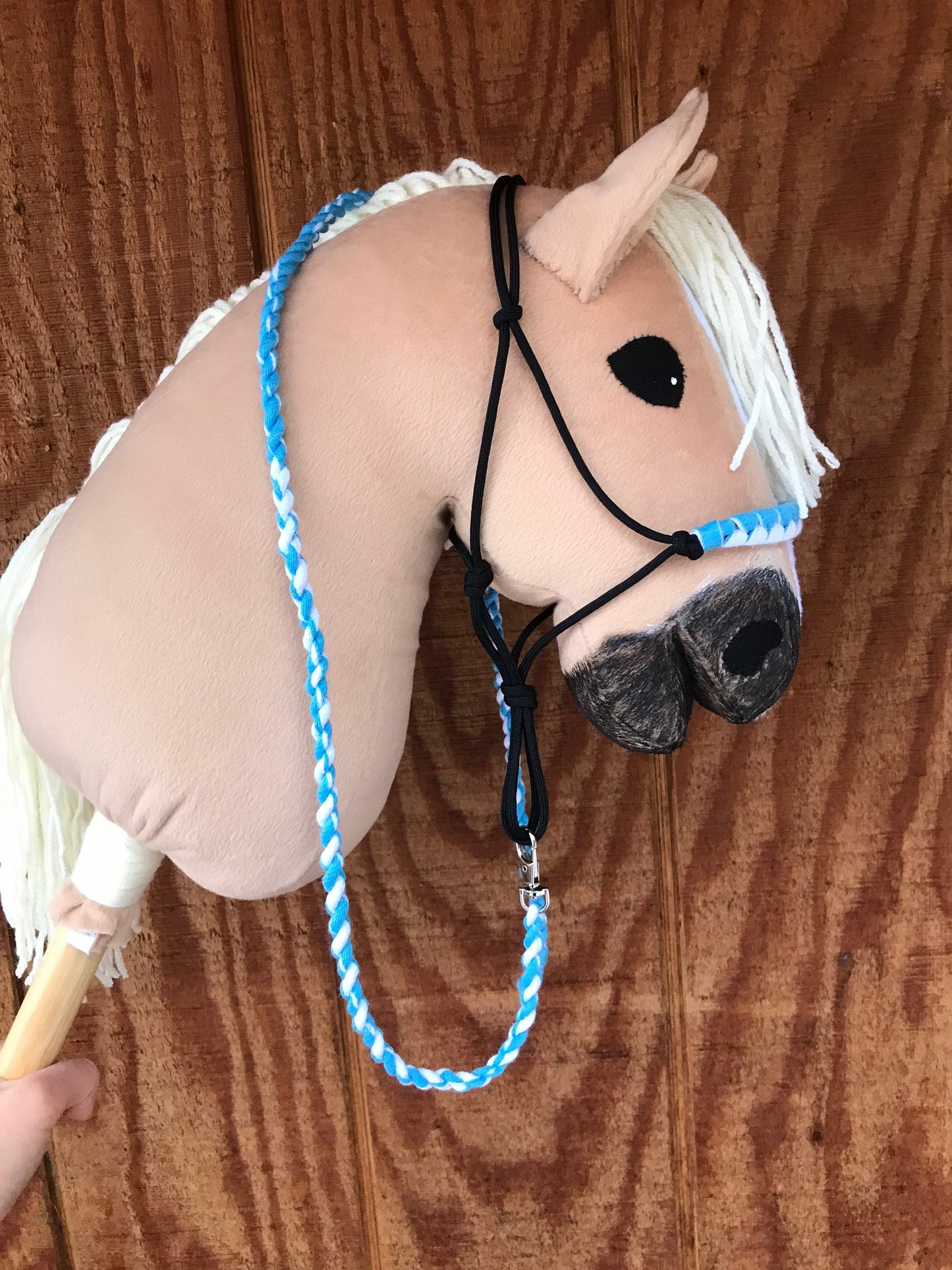 Hobby horse palomino, hobby horse light brown, beige, free shipping in the USA, stick horse