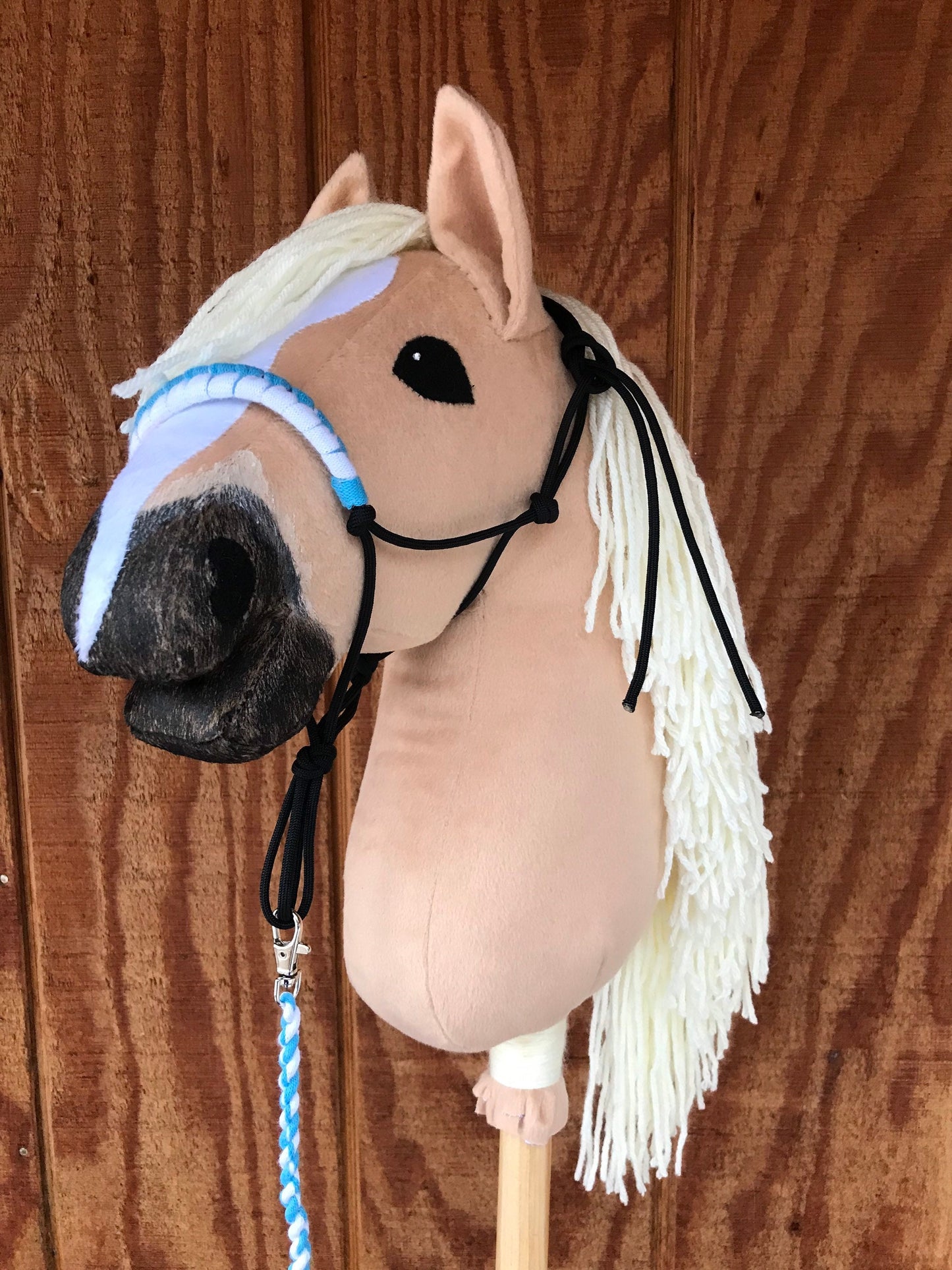 Hobby horse palomino, hobby horse light brown, beige, free shipping in the USA, stick horse