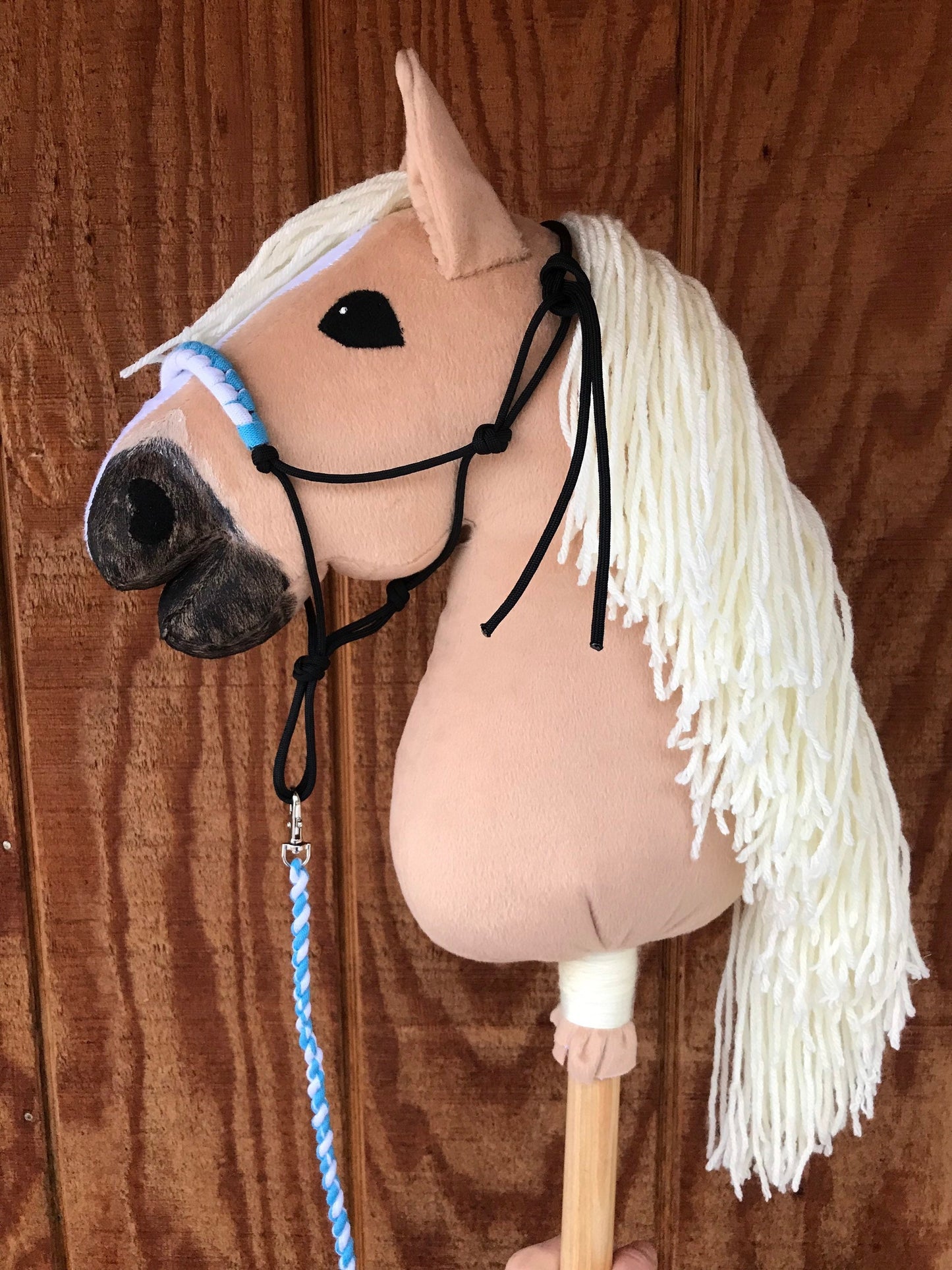Hobby horse palomino, hobby horse light brown, beige, free shipping in the USA, stick horse