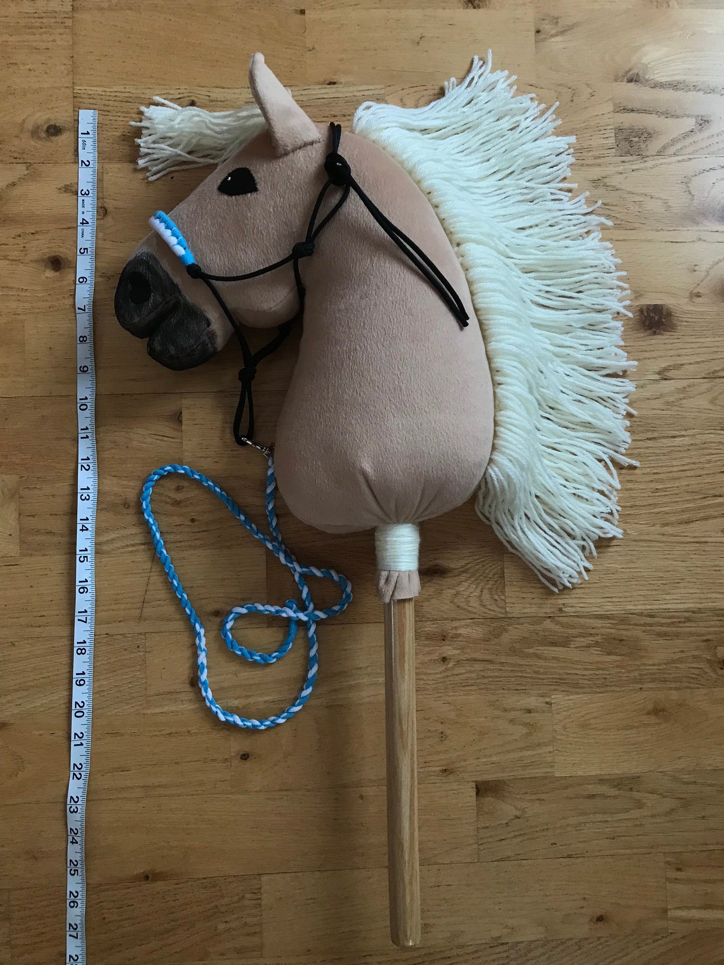 Hobby horse palomino, hobby horse light brown, beige, free shipping in the USA, stick horse