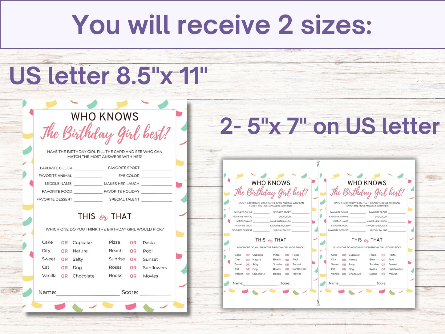 Printable Who Knows The Birthday Girl Best Game, How Well Do You Know The Birthday Girl, Who Knows Her Best Printable, Teen Birthday Games