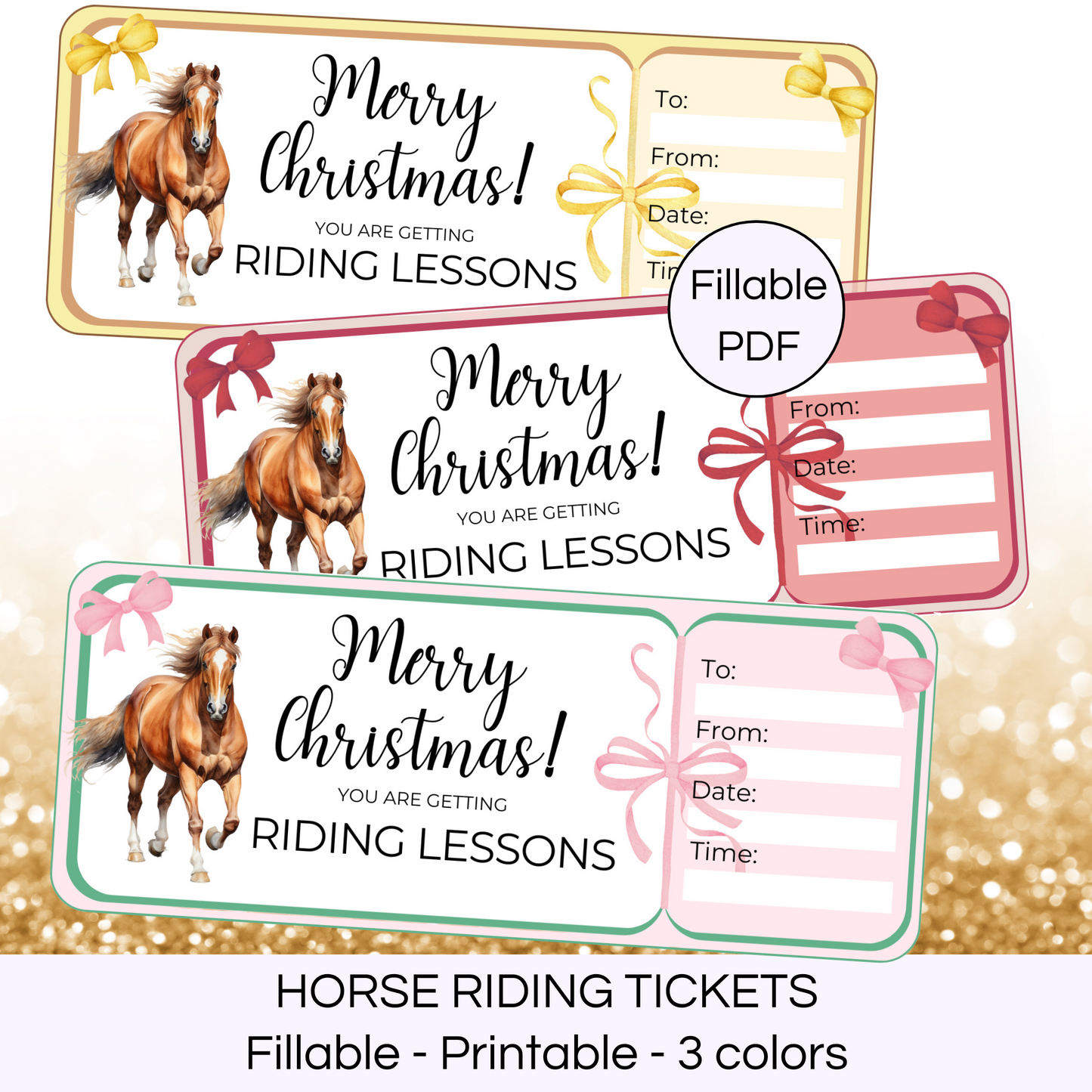 Merry Christmas Horse riding gift voucher tickets