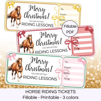 Merry Christmas Horse riding gift voucher tickets