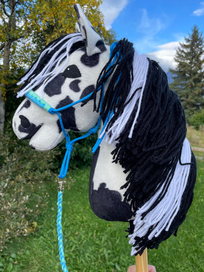 hobby horse black and white pinto