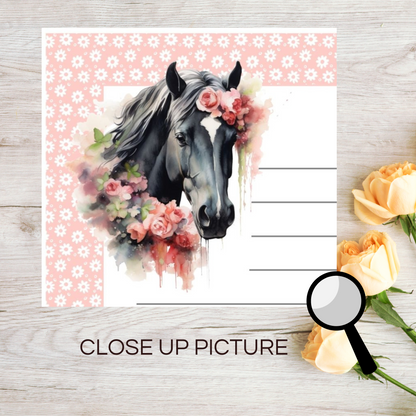 close up picture of horse stationery paper