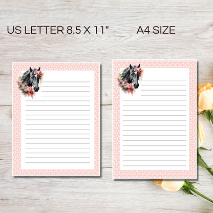 sizes of horse stationery paper