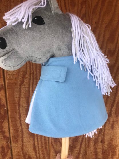 Hobby horse blanket light blue, Hobby horse tack, stick horse blanket, hobby horse accessories