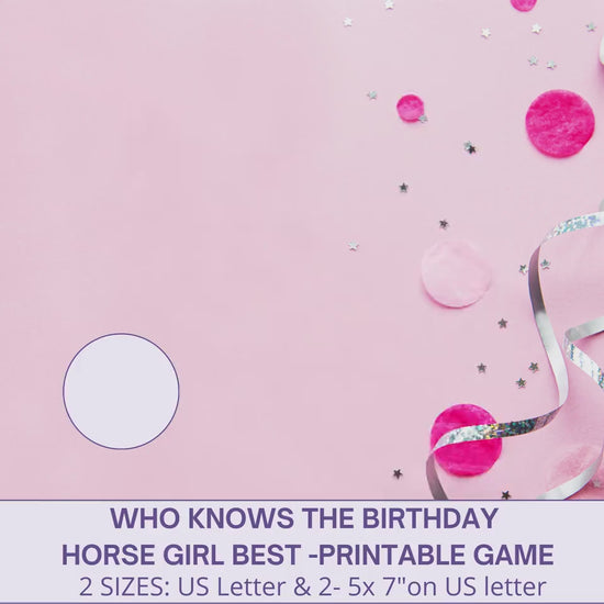 Printable Who Knows The Birthday Horse Girl Best Game, How Well Do You Know The Birthday Girl, Horse Birthday Party Game, Equestrian Party