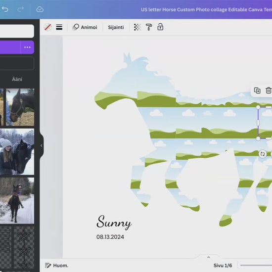 Horse photo collage template instruction video