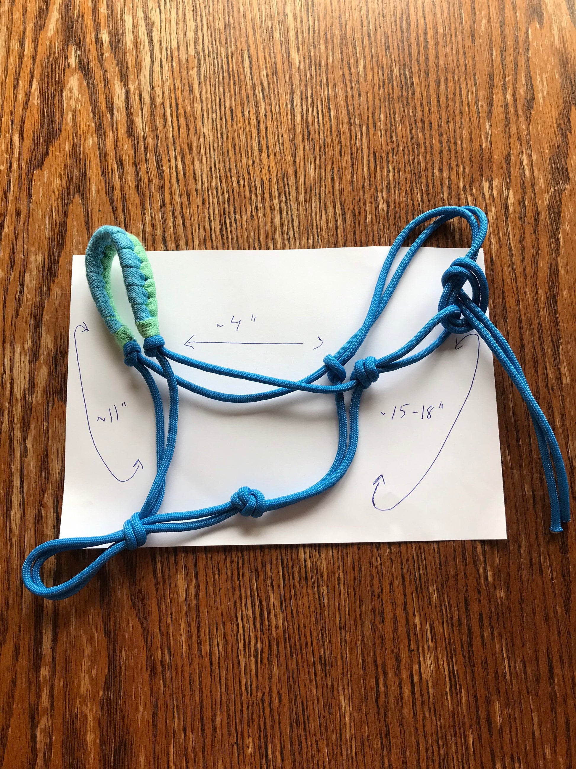 Hobby horse rope halter and lead rope set blue mint green