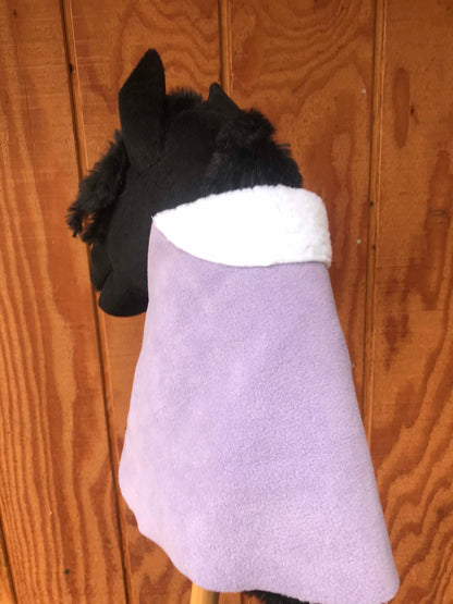 Hobby horse soft fleece blanket with padding, light purple, lavender color, Hobby horse blanket, hobby horse tack, stick horse blanket