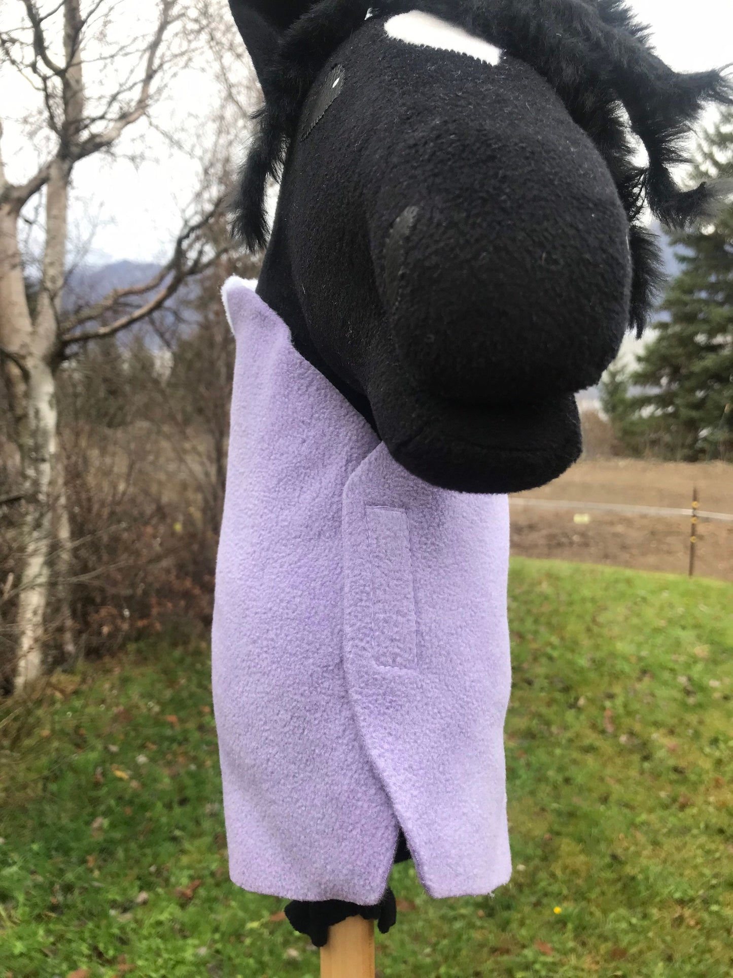 Hobby horse soft fleece blanket with padding, light purple, lavender color, Hobby horse blanket, hobby horse tack, stick horse blanket