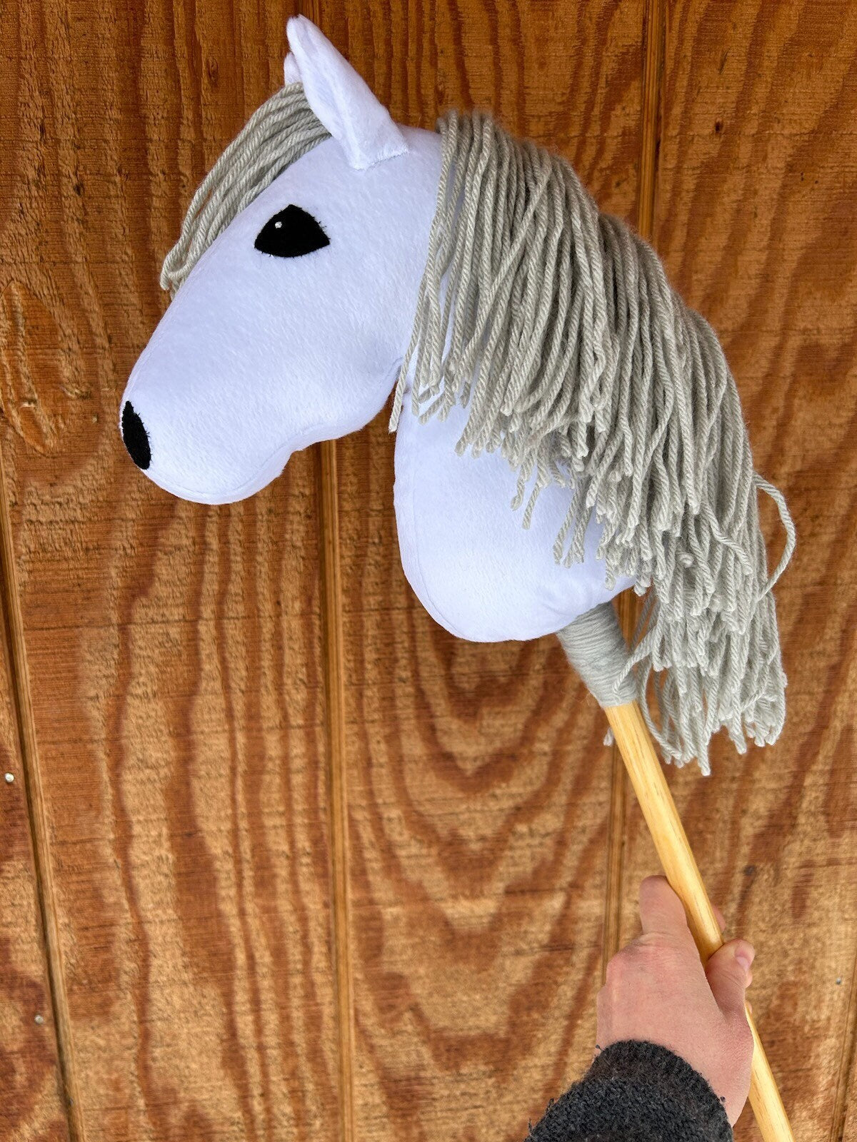 Hobby horse mini pony white small mascot, nursery room decoration, small pony, hobby horse small, stick horse, gift for horse lover
