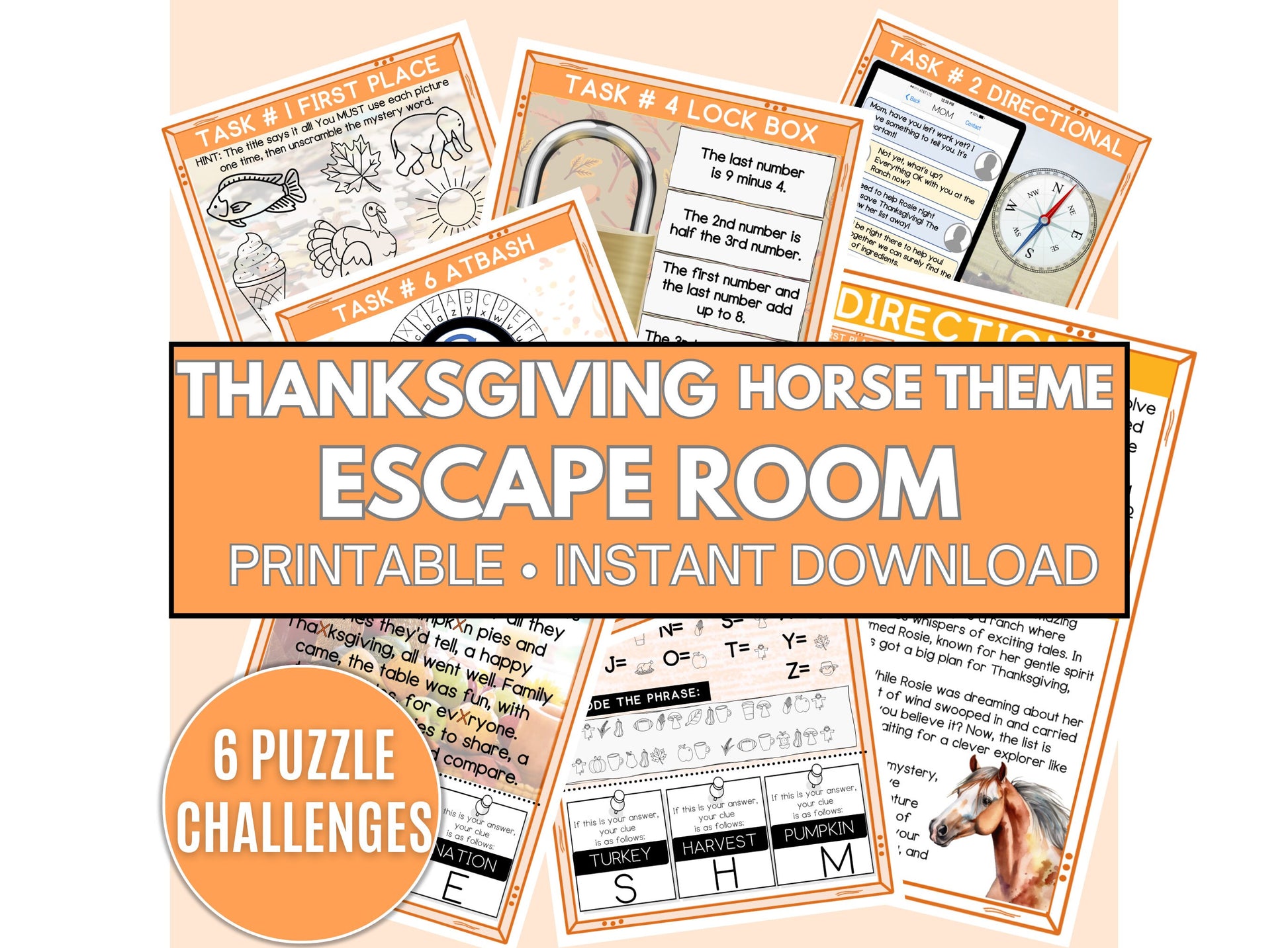 printable escape room game-thanksgiving horse theme – cloudberry