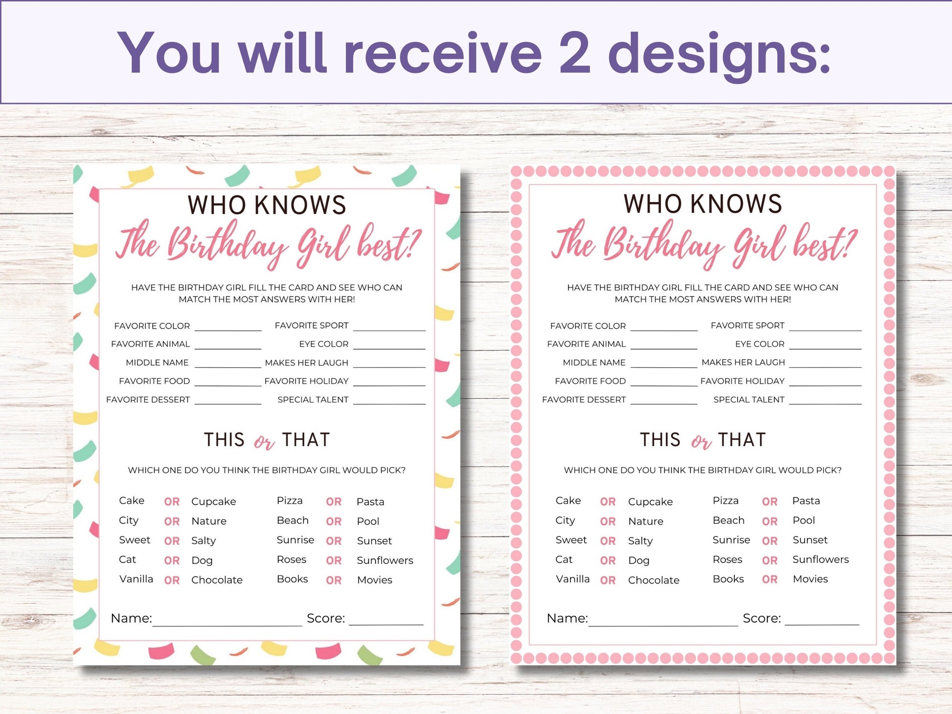 Printable Who Knows The Birthday Girl Best Game, How Well Do You Know The Birthday Girl, Who Knows Her Best Printable, Teen Birthday Games
